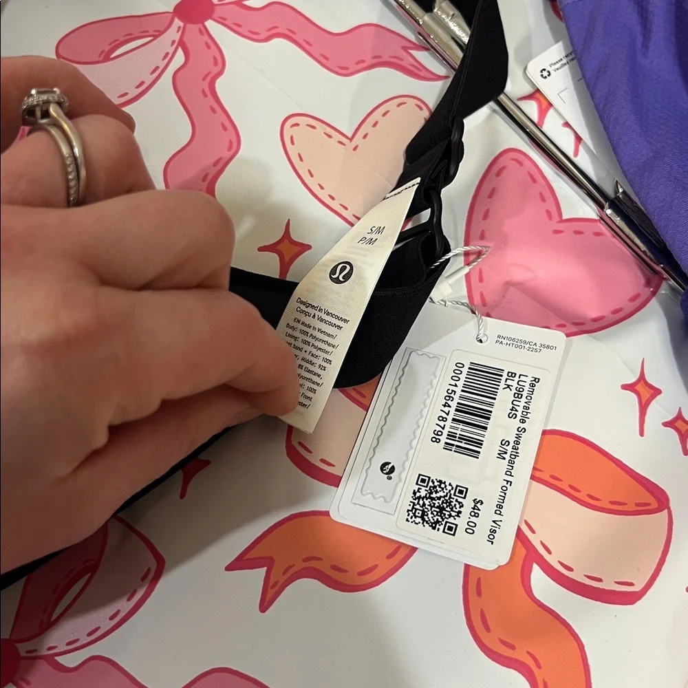 NWT LULULEMON SWEATBAND FORMED BLACK VISOR SMALL MEDIUM ADJUSTABLE FIT - Picture 5 of 8